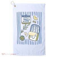 Sardines Tin Coastal Mediterranean Seafood Golf Towel thumb 0