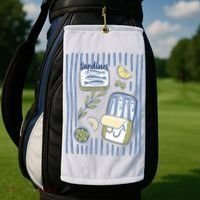 Sardines Tin Coastal Mediterranean Seafood Golf Towel thumb 2