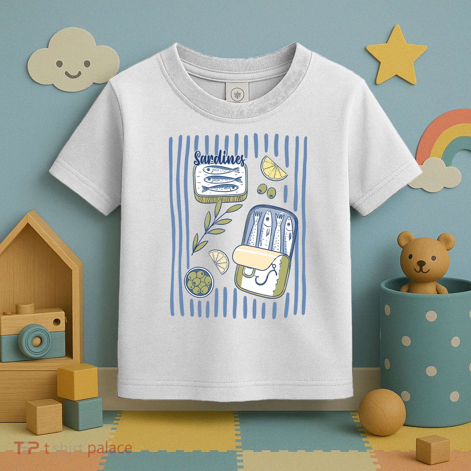 Sardines Tin Coastal Mediterranean Seafood Toddler T-Shirt