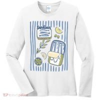 Sardines Tin Coastal Mediterranean Seafood Women's Long Sleeve Shirt thumb 0