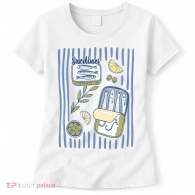 Sardines Tin Coastal Mediterranean Seafood Women's T-Shirt