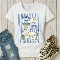 Sardines Tin Coastal Mediterranean Seafood Women's T-Shirt thumb 3