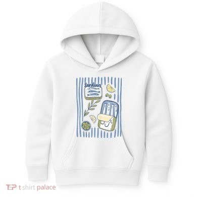 Sardines Tin Coastal Mediterranean Seafood Kids Hoodie