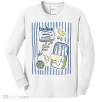 Sardines Tin Coastal Mediterranean Seafood Kids Long Sleeve Shirt thumb 0