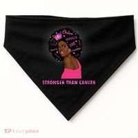 Stronger Than Cancer African American Woman USA-Made Doggie Bandana thumb 0