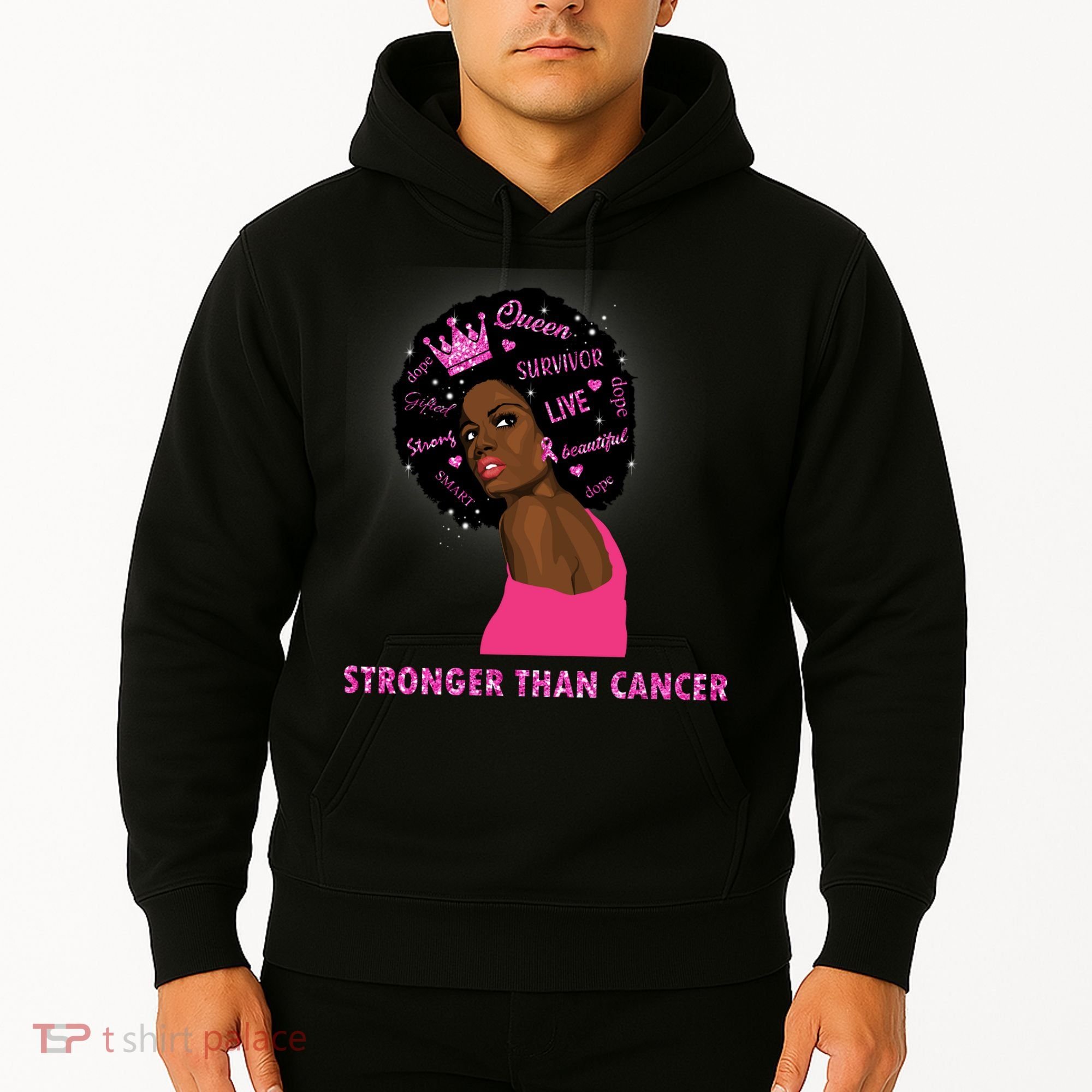 Stronger Than Cancer African American Woman Hoodie