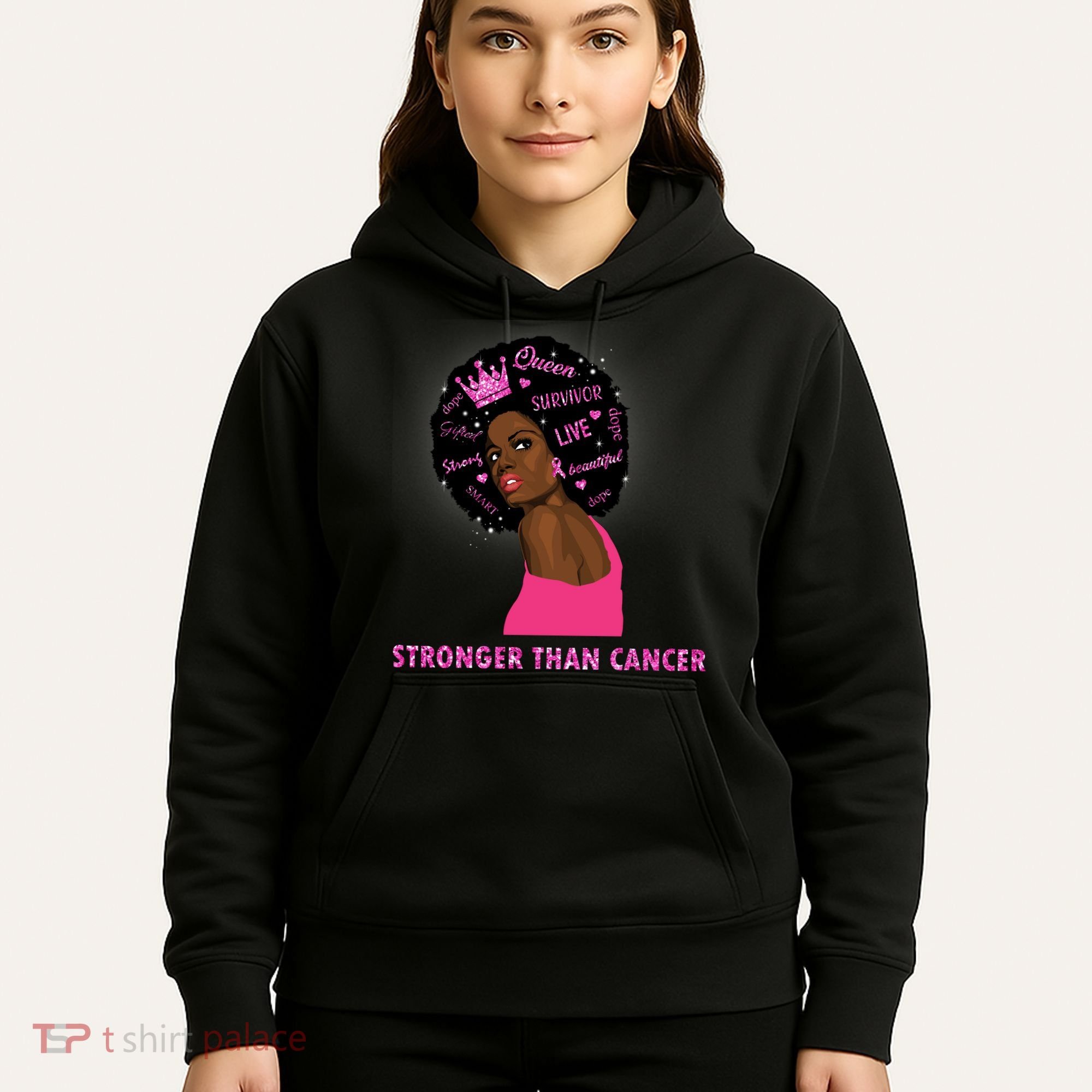 Stronger Than Cancer African American Woman Hoodie