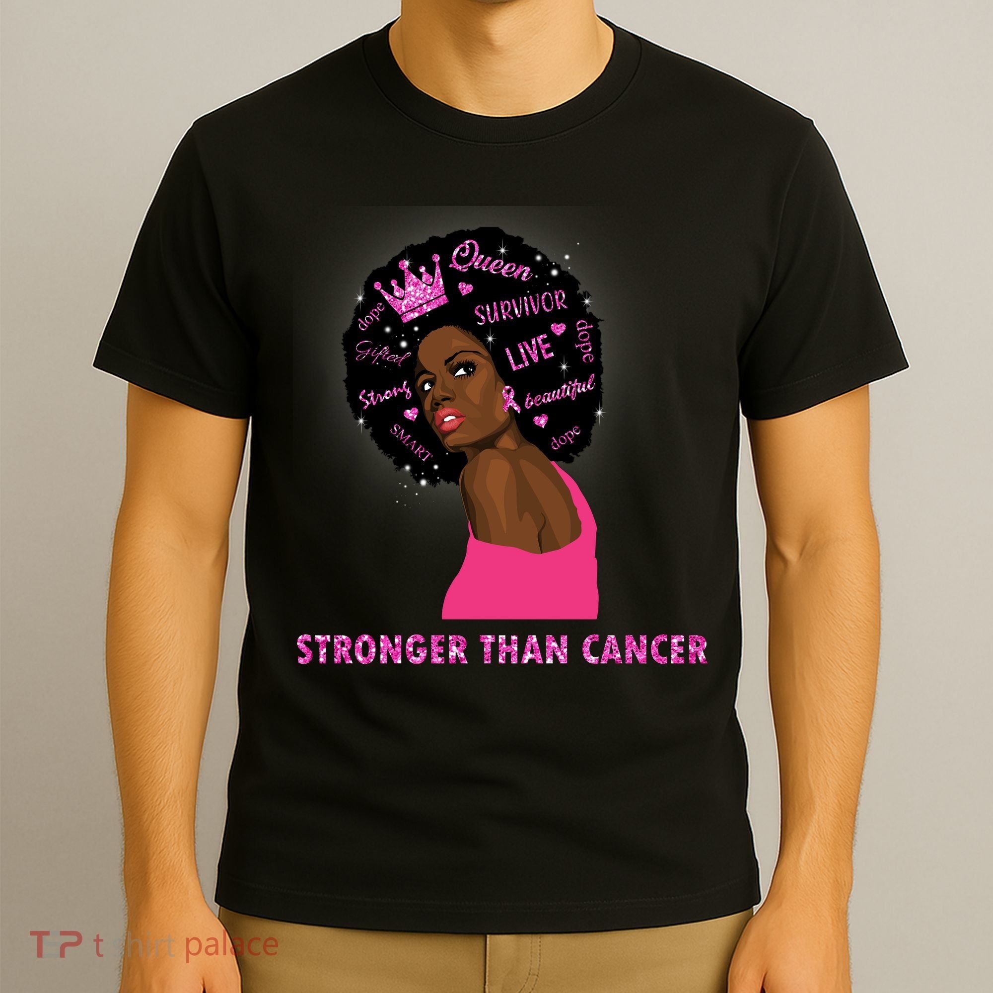 Stronger Than Cancer African American Woman T-Shirt