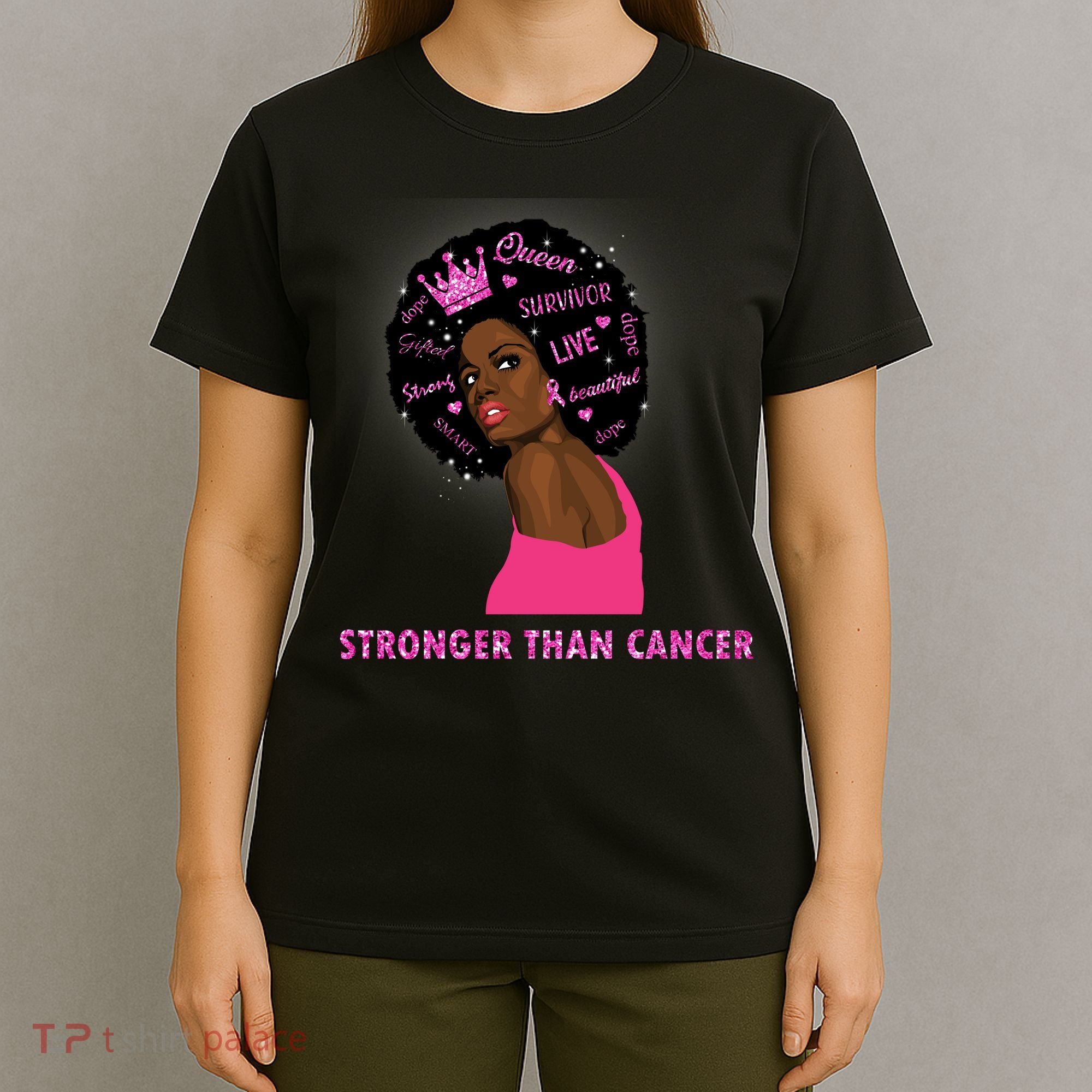 Stronger Than Cancer African American Woman T-Shirt