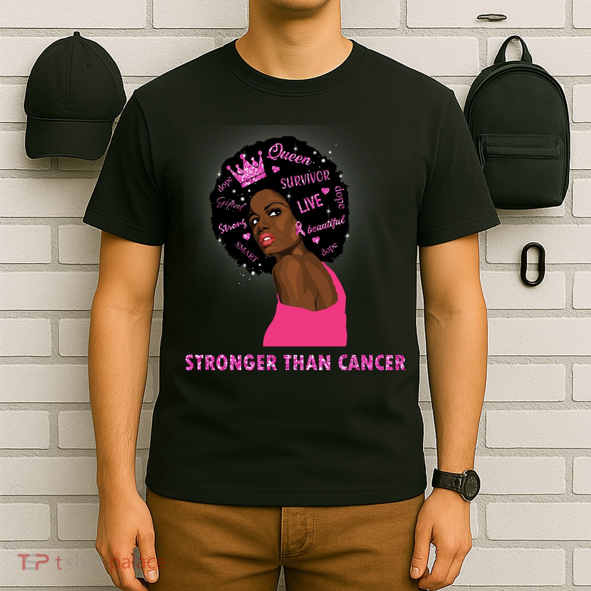 Stronger Than Cancer African American Woman T-Shirt