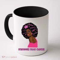 Stronger Than Cancer African American Woman Coffee Mug thumb 0