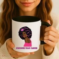 Stronger Than Cancer African American Woman Coffee Mug thumb 3