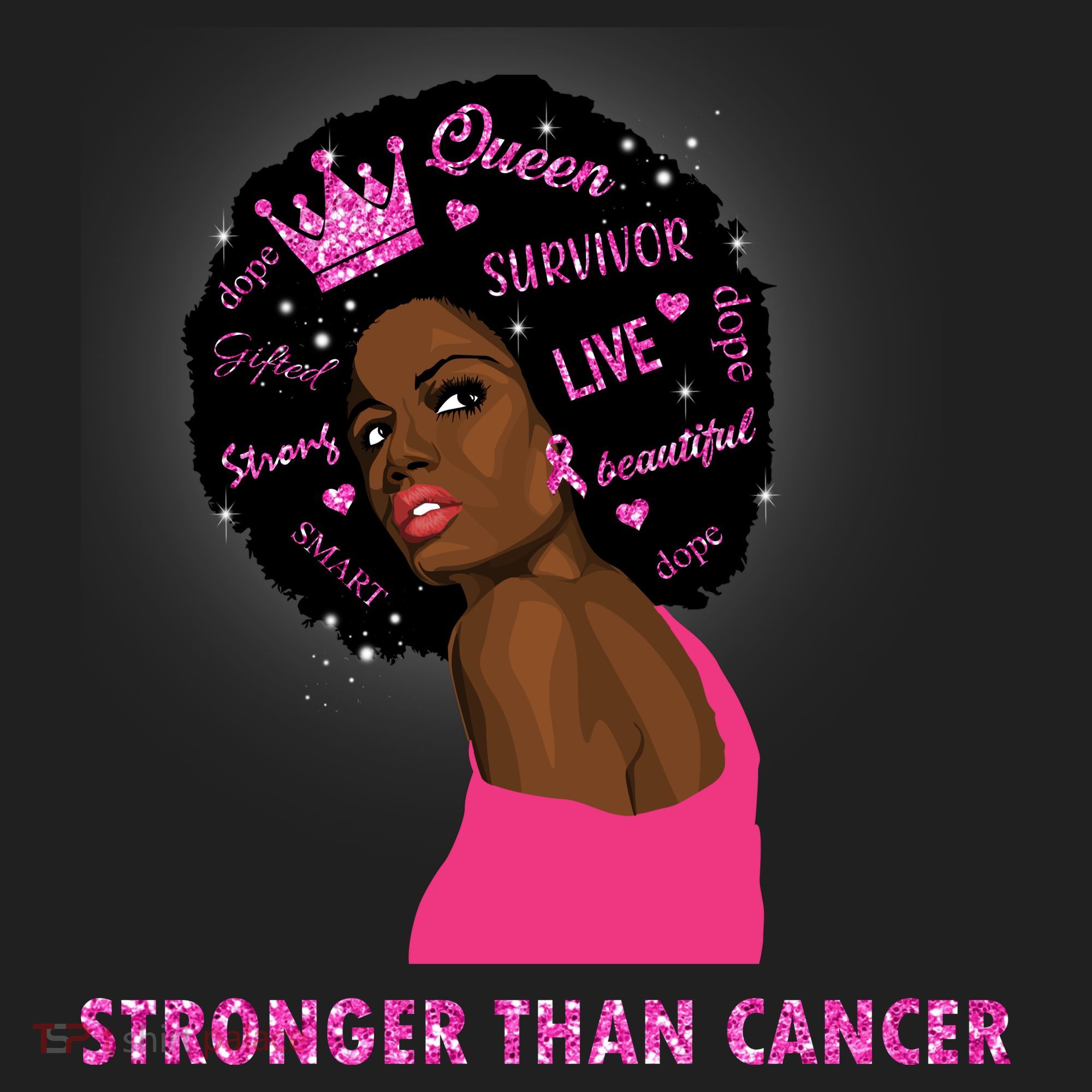 Stronger Than Cancer African American Woman Beanie