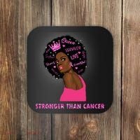 Stronger Than Cancer African American Woman Coaster thumb 0
