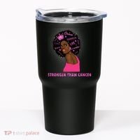 Stronger Than Cancer African American Woman Tumbler thumb 0