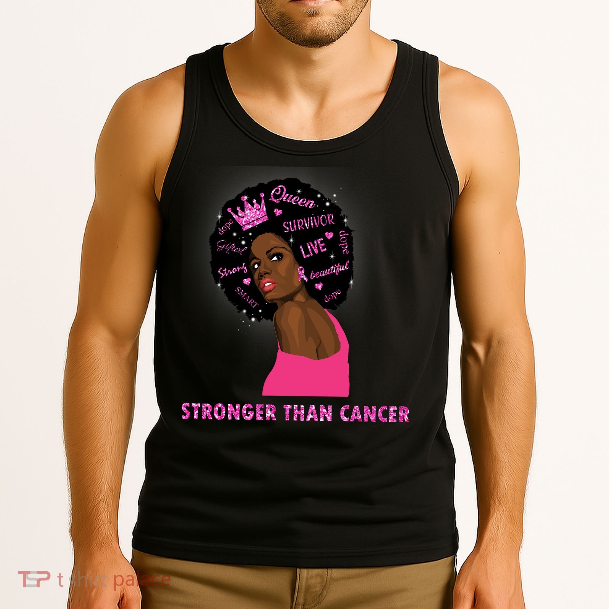 Stronger Than Cancer African American Woman Tank Top