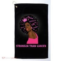 Stronger Than Cancer African American Woman Golf Towel thumb 0