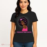 Stronger Than Cancer African American Woman Women's T-Shirt thumb 4