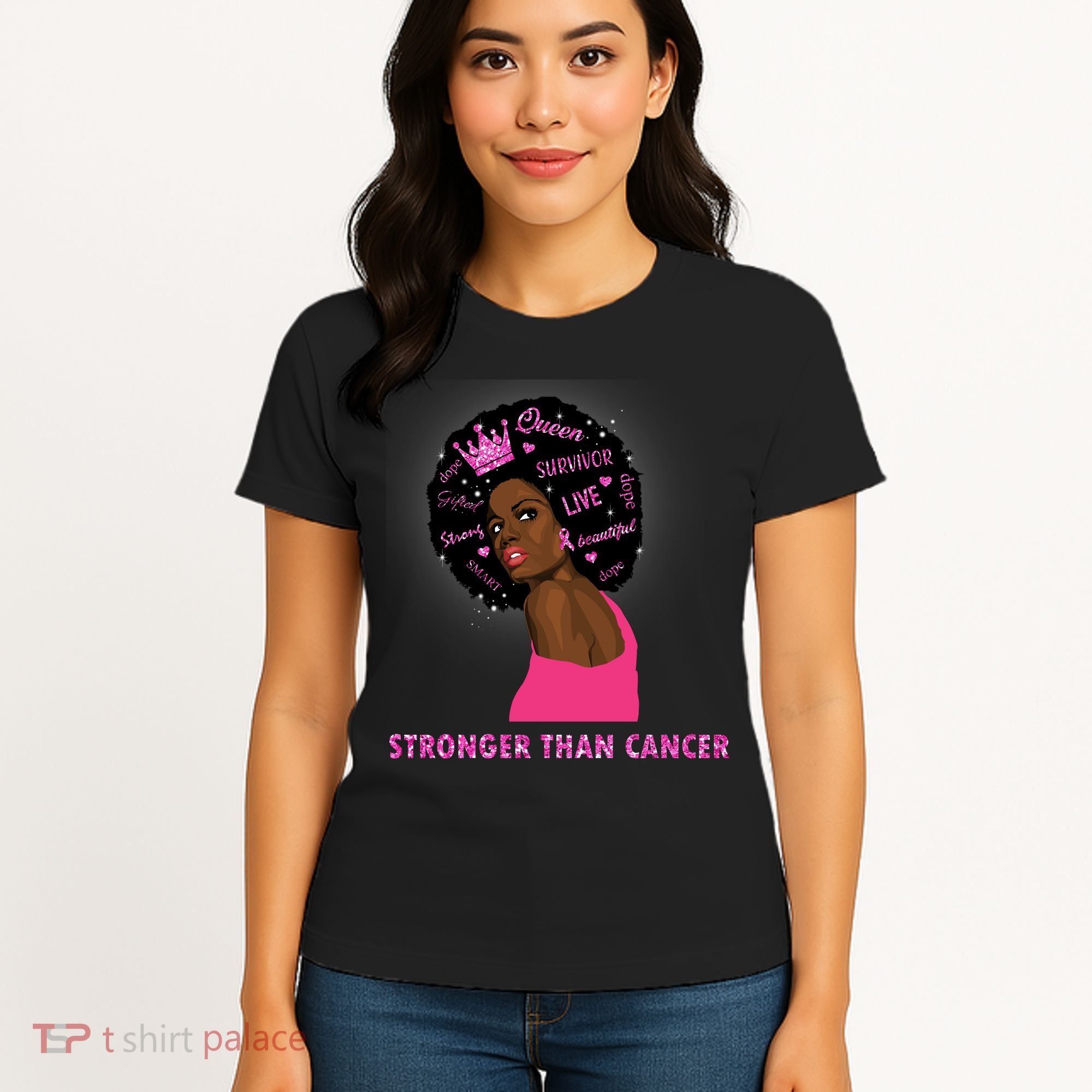 Stronger Than Cancer African American Woman Women's T-Shirt