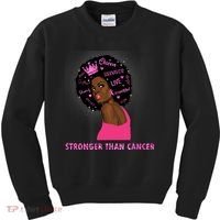 Stronger Than Cancer African American Woman Kids Sweatshirt thumb 0