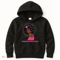 Stronger Than Cancer African American Woman Kids Hoodie thumb 0