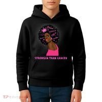 Stronger Than Cancer African American Woman Kids Hoodie thumb 4
