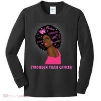 Stronger Than Cancer African American Woman Kids Long Sleeve Shirt thumb 0