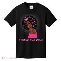Stronger Than Cancer African American Woman Kids T-Shirt thumb 0