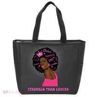 Stronger Than Cancer African American Woman Tote Bag thumb 0
