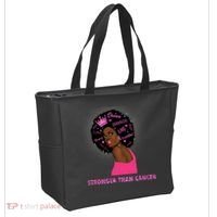 Stronger Than Cancer African American Woman Tote Bag thumb 2