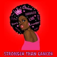 Stronger Than Cancer African American Woman Santa Hat thumb 1