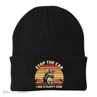 Stop The Car I See A Fluffy Cow Highland Cow Breeder Gift Beanie thumb 0