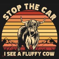 Stop The Car I See A Fluffy Cow Highland Cow Breeder Gift Women's Hoodie thumb 2