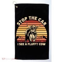 Stop The Car I See A Fluffy Cow Highland Cow Breeder Gift Golf Towel thumb 0