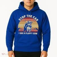Stop The Car I See A Fluffy Cow Highland Cow Breeder Gift Hoodie thumb 2