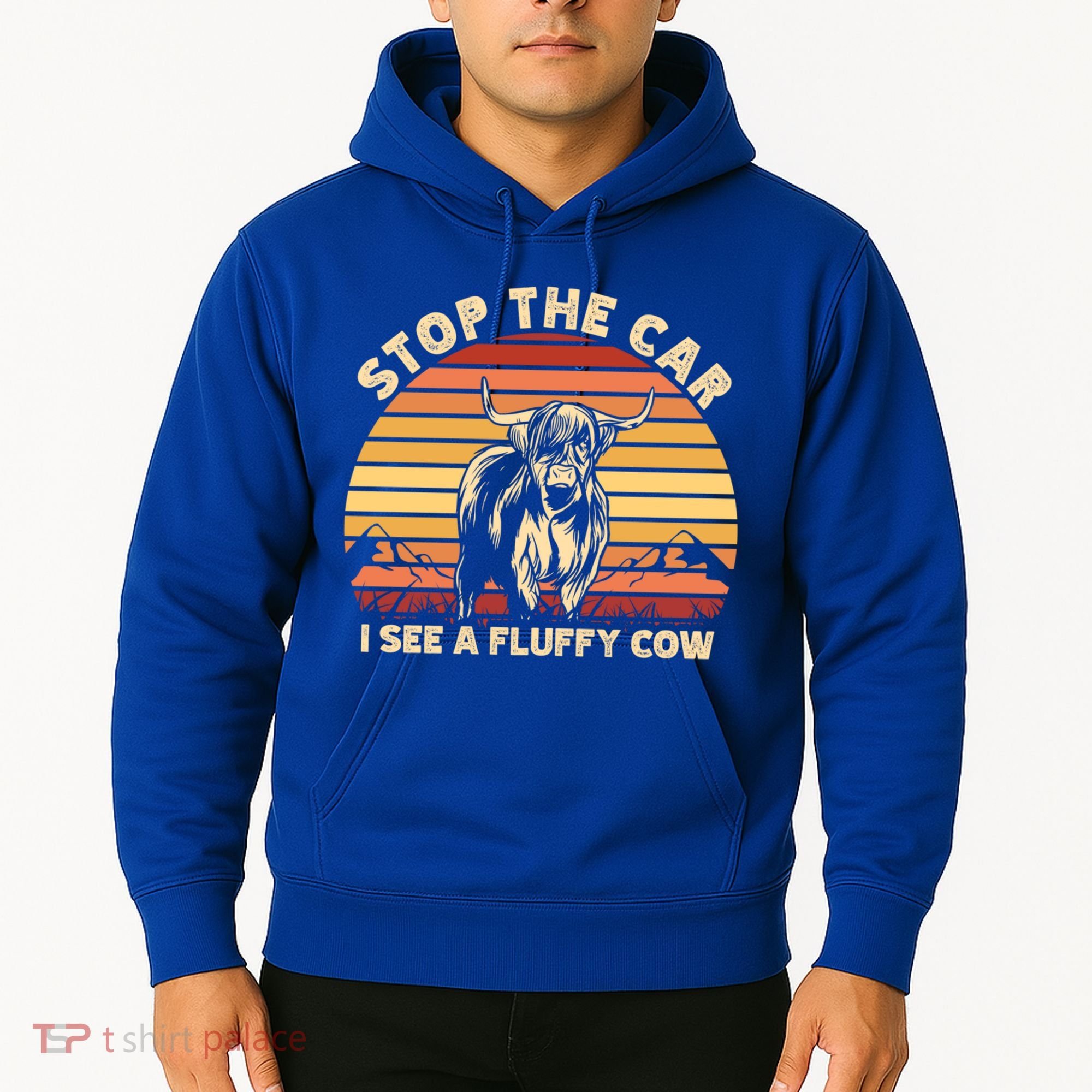 Stop The Car I See A Fluffy Cow Highland Cow Breeder Gift Hoodie