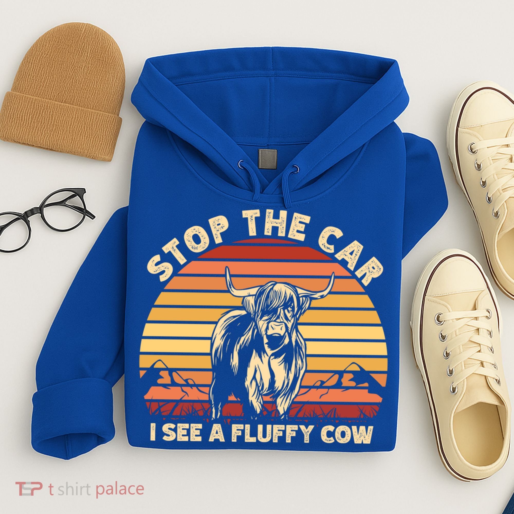 Stop The Car I See A Fluffy Cow Highland Cow Breeder Gift Hoodie