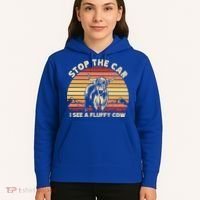 Stop The Car I See A Fluffy Cow Highland Cow Breeder Gift Hoodie thumb 5