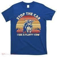 Stop The Car I See A Fluffy Cow Highland Cow Breeder Gift T-Shirt thumb 0