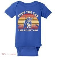 Stop The Car I See A Fluffy Cow Highland Cow Breeder Gift Baby Bodysuit thumb 0