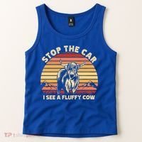 Stop The Car I See A Fluffy Cow Highland Cow Breeder Gift Tank Top thumb 2