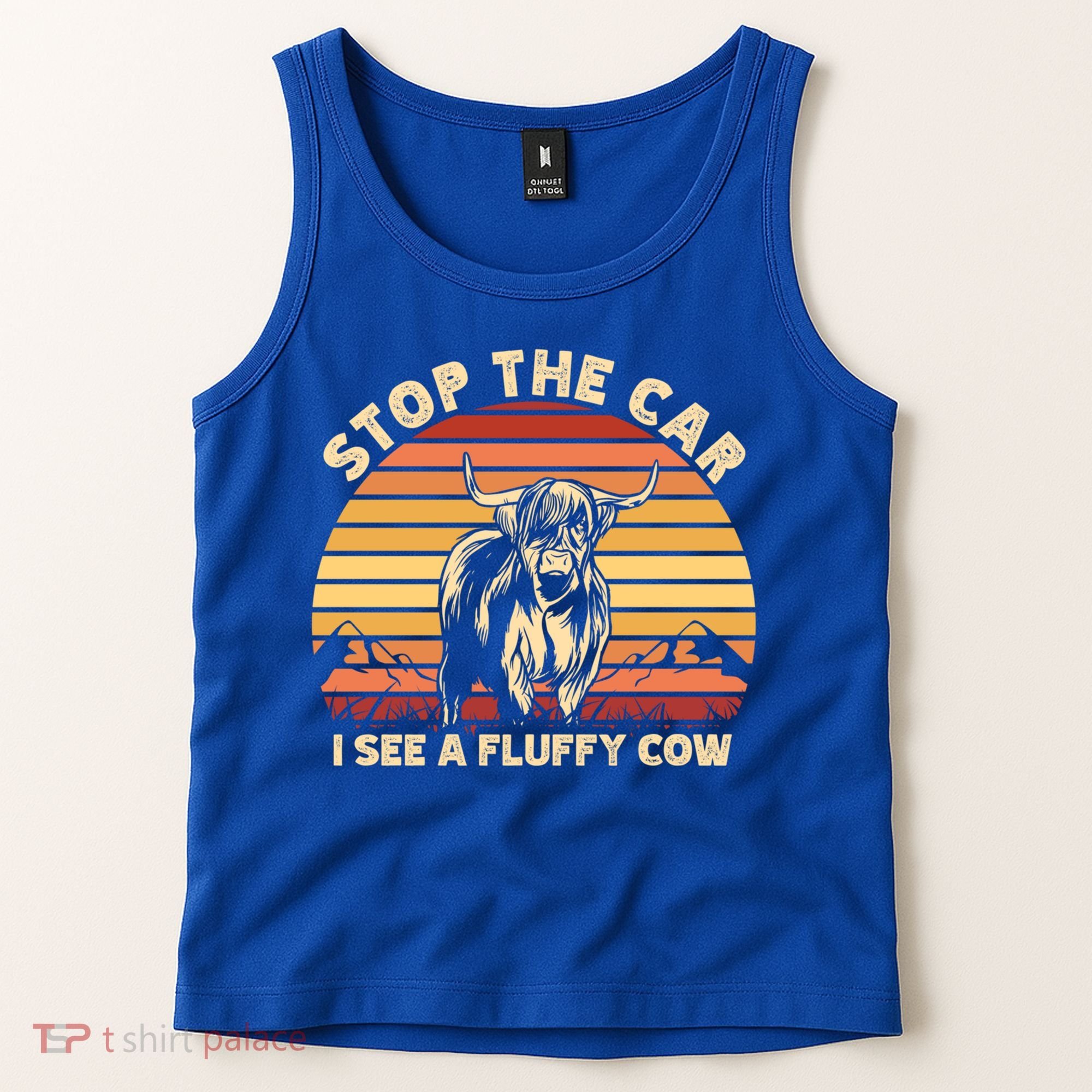 Stop The Car I See A Fluffy Cow Highland Cow Breeder Gift Tank Top