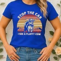 Stop The Car I See A Fluffy Cow Highland Cow Breeder Gift Women's T-Shirt thumb 2