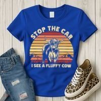 Stop The Car I See A Fluffy Cow Highland Cow Breeder Gift Women's T-Shirt thumb 3