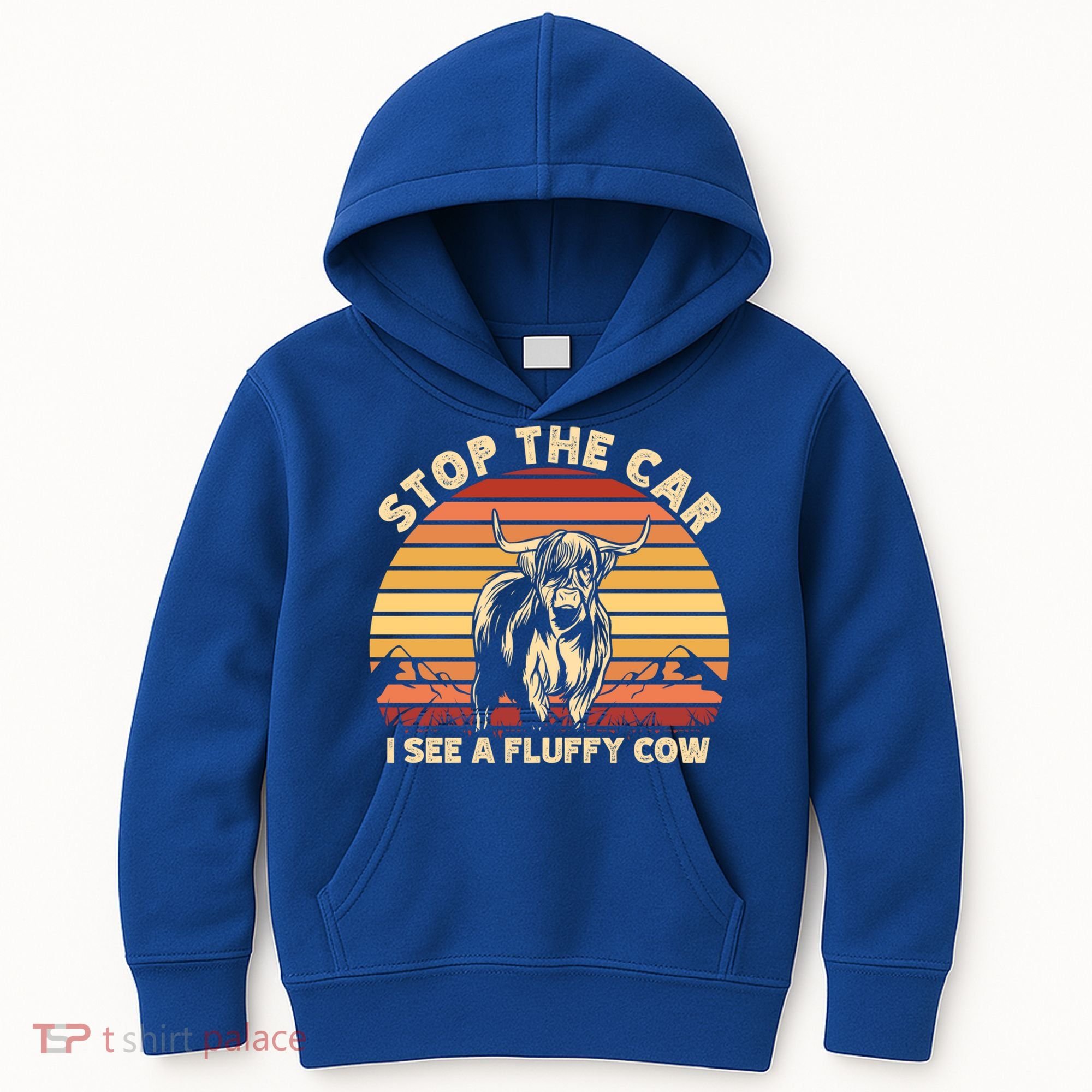 Stop The Car I See A Fluffy Cow Highland Cow Breeder Gift Kids Hoodie