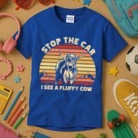 Stop The Car I See A Fluffy Cow Highland Cow Breeder Gift Kids T-Shirt thumb 3
