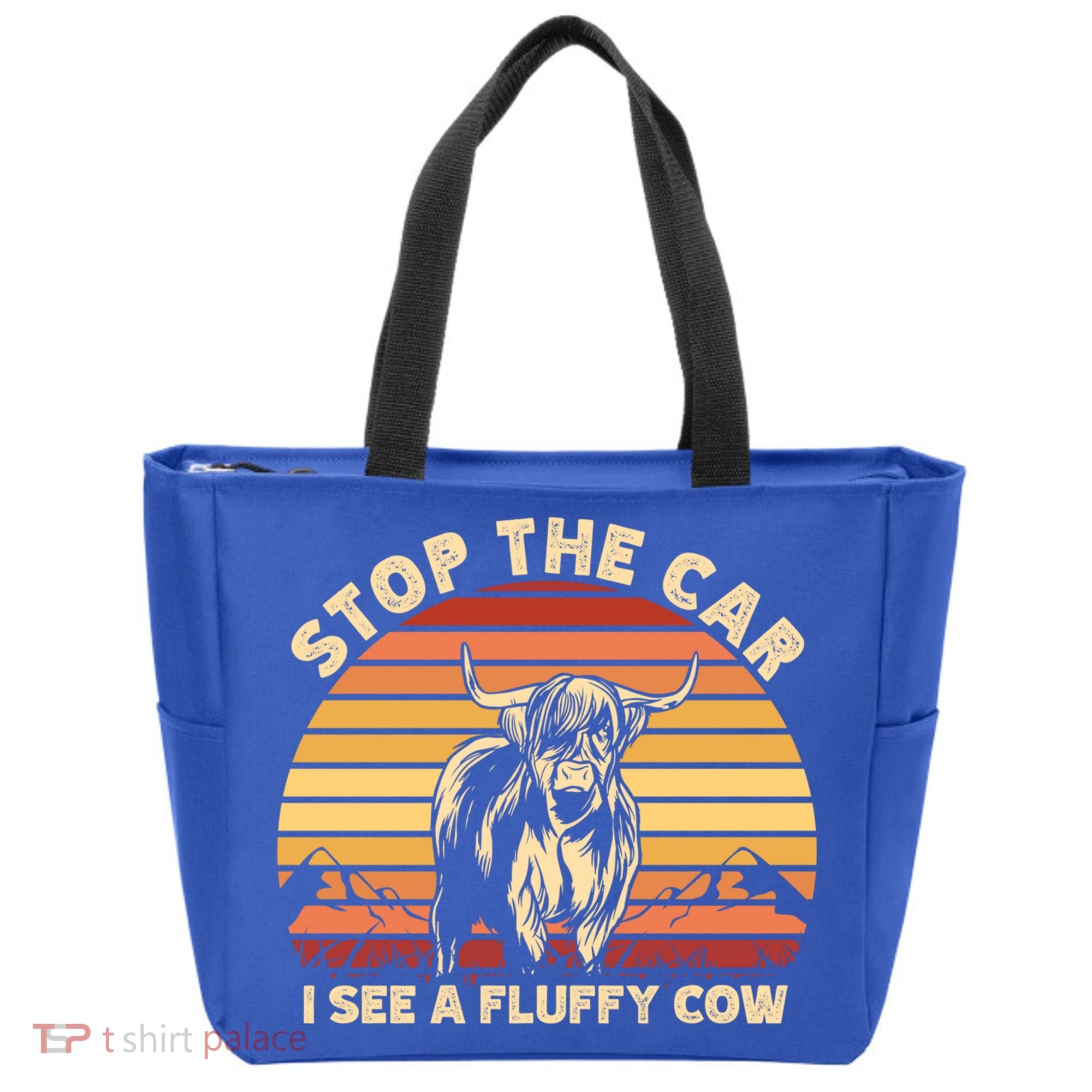 Stop The Car I See A Fluffy Cow Highland Cow Breeder Gift Tote Bag