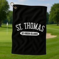 St Thomas Cool Gift Classic Style St Thomas Us Virgin Islands Gift Golf Towel thumb 1