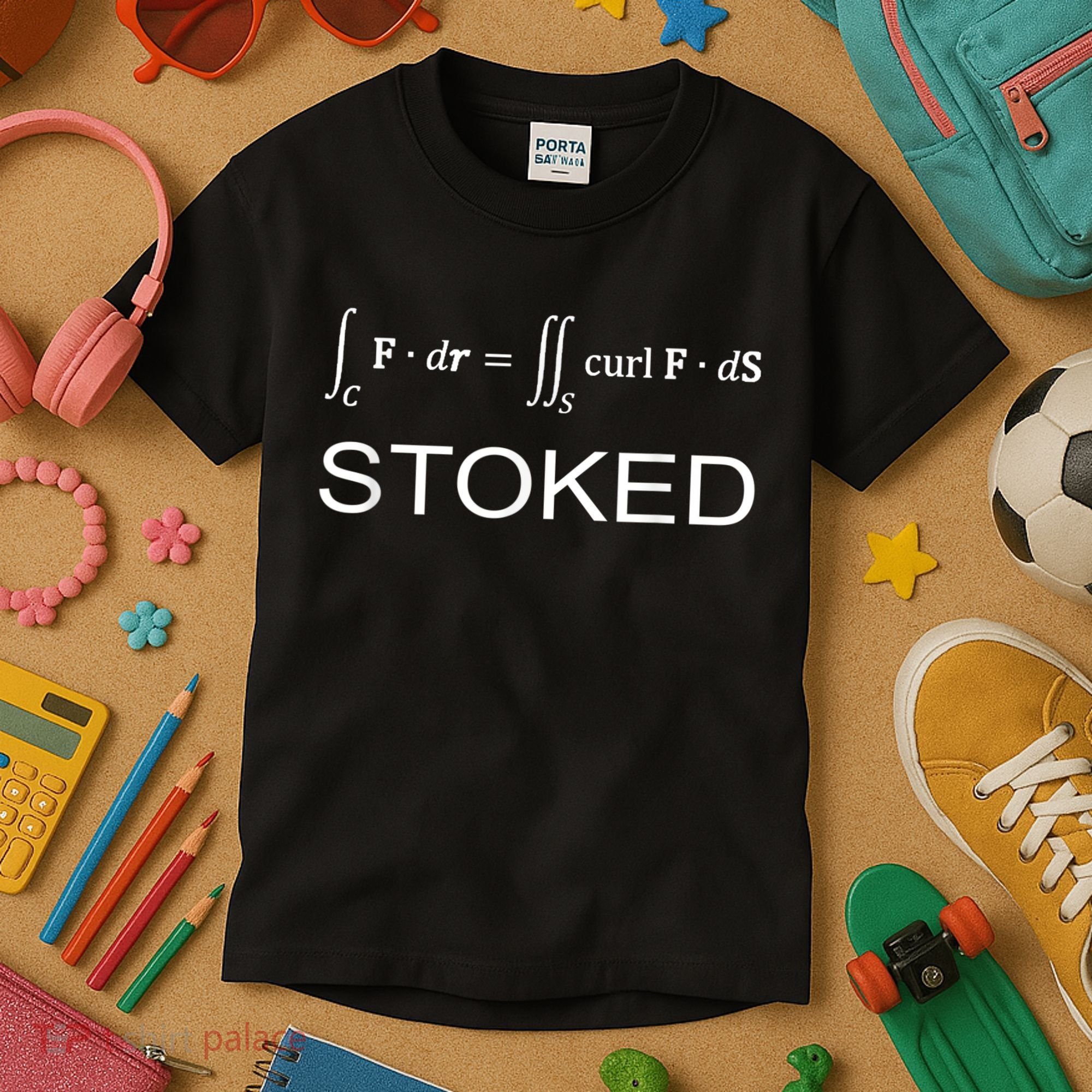 Stokes Theorem Calculus Math Teacher Engineer Kids T-Shirt