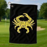 Salty To Core Crab Golf Towel thumb 1